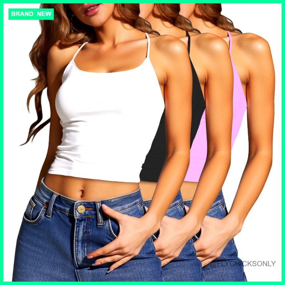 3-Pack Soft Knit Camisole Tank Tops Regular Fit Sleeveless